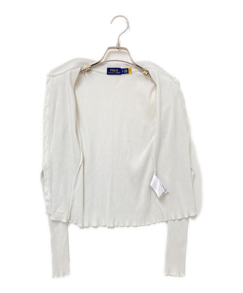 POLO RALPH LAUREN（ポロ・ラルフローレン）POLO RALPH LAUREN (ポロ・ラルフローレン) Cropped Ribbed Button-Front Polo Shirt ホワイト サイズ:Sの古着・服飾アイテム