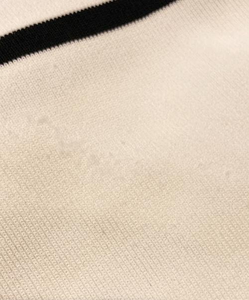 BORDERS at BALCONY（ボーダーズアットバルコニー）BORDERS at BALCONY (ボーダーズアットバルコニー) BORDER ROUND NECK MINI TOP ホワイト×ブラック サイズ:36の古着・服飾アイテム