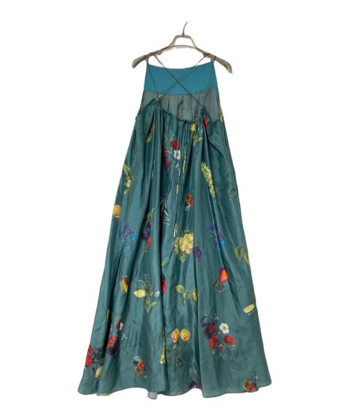 CABAN（キャバン）CABAN (キャバン) シルク HARVEST ロングワンピース グリーン サイズ:Fの古着・服飾アイテム