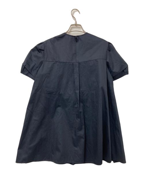 YOKO CHAN（ヨーコチャン）YOKO CHAN (ヨーコチャン) パフスリーブフリルブラウス ネイビー サイズ:36の古着・服飾アイテム