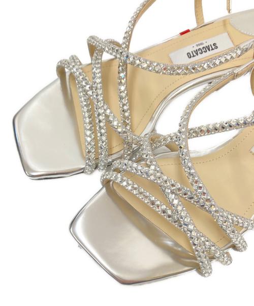STACCATO（スタッカート）STACCATO (スタッカート) ビジューストラップパンプス シルバー サイズ:22.5㎝の古着・服飾アイテム