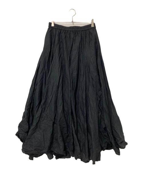 mizuiro-ind（ミズイロインド）mizuiro-ind (ミズイロインド) ギャザーフレアスカート ブラック サイズ:下記参照の古着・服飾アイテム