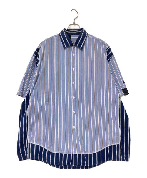 N.HOOLYWOOD（エヌ ハリウッド）N.HOOLYWOOD (エヌ ハリウッド) HALF SLEEVE SHIRTS ブルー×ネイビー サイズ:38の古着・服飾アイテム