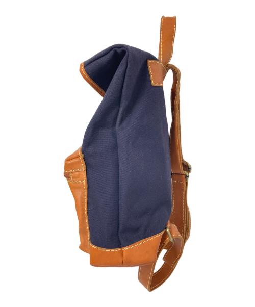 zucchero filato（ズッケロフィラート）zucchero filato (ズッケロフィラート) レザーコンビリュック ネイビー×ブラウン サイズ:下記参照の古着・服飾アイテム