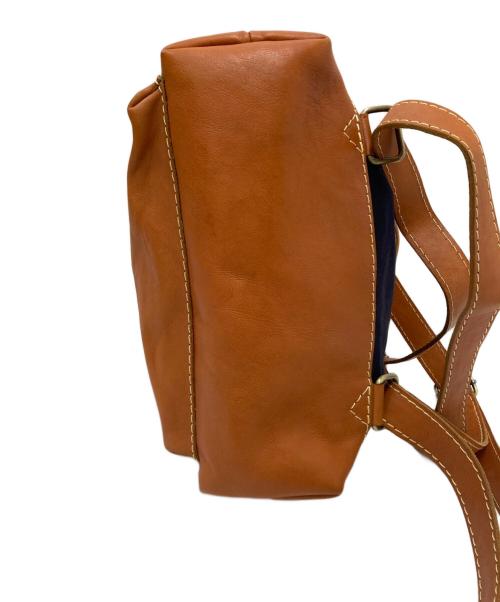 zucchero filato（ズッケロフィラート）zucchero filato (ズッケロフィラート) レザーコンビリュック ネイビー×ブラウン サイズ:下記参照の古着・服飾アイテム