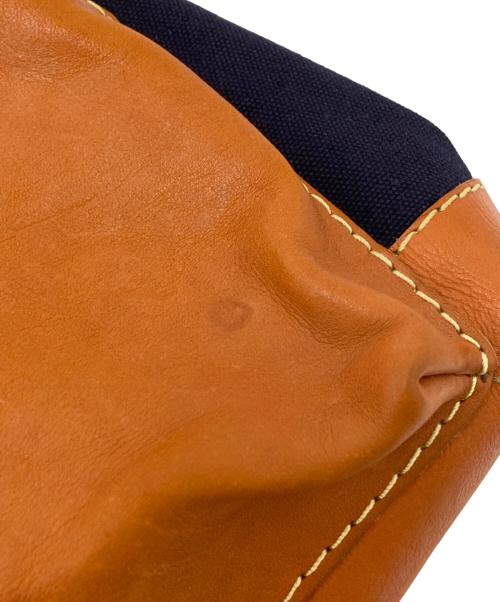 zucchero filato（ズッケロフィラート）zucchero filato (ズッケロフィラート) レザーコンビリュック ネイビー×ブラウン サイズ:下記参照の古着・服飾アイテム