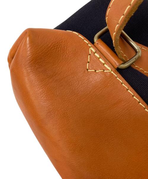 zucchero filato（ズッケロフィラート）zucchero filato (ズッケロフィラート) レザーコンビリュック ネイビー×ブラウン サイズ:下記参照の古着・服飾アイテム