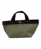 Herve Chapelierエルベシャプリエ）の古着「ミニハンドバッグ」｜ブラウン×オリーブ