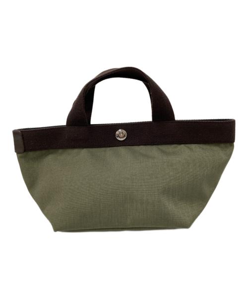 Herve Chapelier（エルベシャプリエ）Herve Chapelier (エルベシャプリエ) ミニハンドバッグ ブラウン×オリーブの古着・服飾アイテム