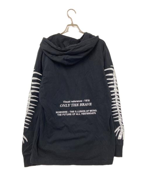 DIESEL（ディーゼル）DIESEL (ディーゼル) プリント刺繍パーカー ブラック サイズ:Mの古着・服飾アイテム