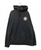 HUFハフ）の古着「サークルロゴプリントパーカー」｜ブラック
