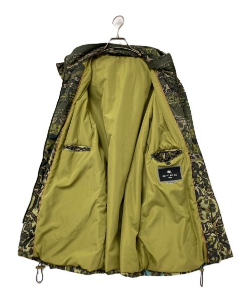 ETRO（エトロ）ETRO (エトロ) 総柄パデットフーデッドジャケット グリーン サイズ:Lの古着・服飾アイテム