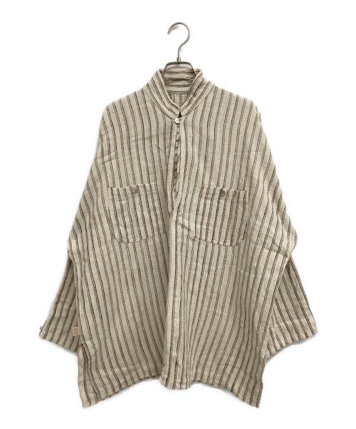 USAATO（ウサト）USAATO (ウサト) プルオーバーストライプシャツ アイボリー×ブラウン サイズ:下記参照の古着・服飾アイテム
