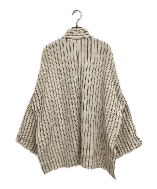 USAATO（ウサト）USAATO (ウサト) プルオーバーストライプシャツ アイボリー×ブラウン サイズ:下記参照の古着・服飾アイテム