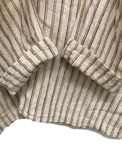 USAATO（ウサト）USAATO (ウサト) プルオーバーストライプシャツ アイボリー×ブラウン サイズ:下記参照の古着・服飾アイテム