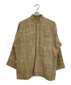 USAATOウサト）の古着「バンドカラーシャツ」｜ベージュ