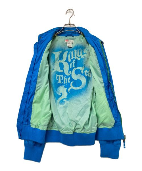 DIESEL（ディーゼル）DIESEL (ディーゼル) ギミックナイロンジャケット ブルー サイズ:XLの古着・服飾アイテム