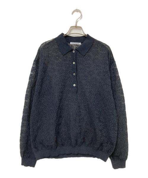 BEAUTY&YOUTH（ビューティーアンドユース）BEAUTY&YOUTH (ビューティーアンドユース) スカシフラワー ポロニット グレー サイズ:下記参照の古着・服飾アイテム