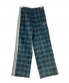 adidasアディダス）の古着「コーデュロイ タータン ワイドレッグパンツ」｜グリーン×ホワイト