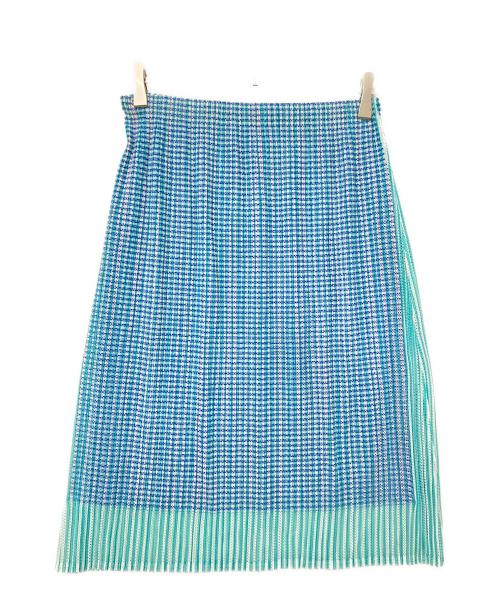 PLEATS PLEASE（プリーツプリーズ）PLEATS PLEASE (プリーツプリーズ) プリーツスカート グリーン×ホワイト サイズ:2の古着・服飾アイテム