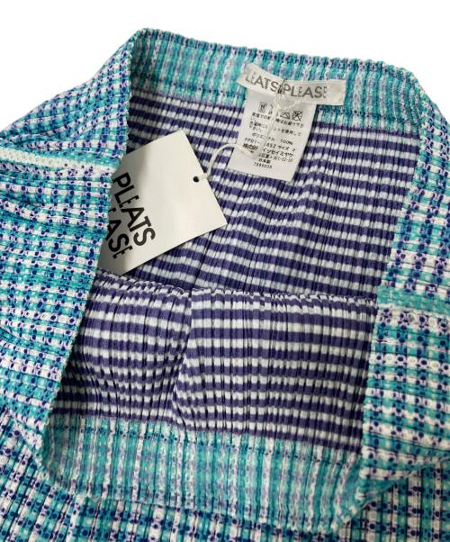 PLEATS PLEASE（プリーツプリーズ）PLEATS PLEASE (プリーツプリーズ) プリーツスカート グリーン×ホワイト サイズ:2の古着・服飾アイテム