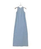 thティーエイチ）の古着「Pleats Knitted No Sleeve Dress」｜ブルー
