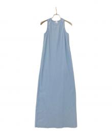 th（ティーエイチ）の古着「Pleats Knitted No Sleeve Dress」｜ブルー
