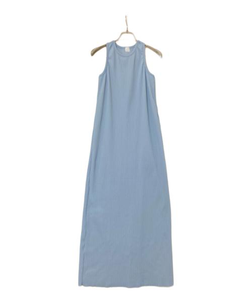 th（ティーエイチ）th (ティーエイチ) Pleats Knitted No Sleeve Dress ブルーの古着・服飾アイテム