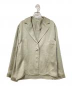 CLANEクラネ）の古着「TAILORED SATIN SHIRT」｜オリーブ