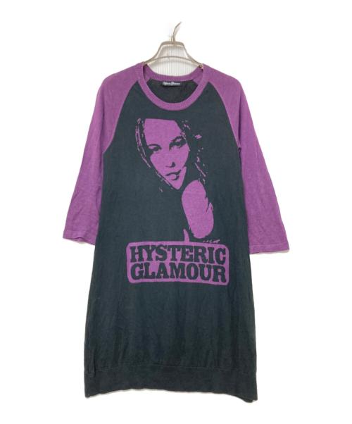 Hysteric Glamour（ヒステリックグラマー）Hysteric Glamour (ヒステリックグラマー) ガールデザインニットワンピース パープル サイズ:Fの古着・服飾アイテム