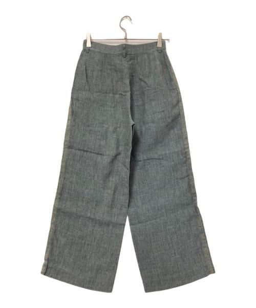 ISSEY MIYAKE（イッセイミヤケ）ISSEY MIYAKE (イッセイミヤケ) サイドラインリネンセーラーパンツ グレー サイズ:Mの古着・服飾アイテム