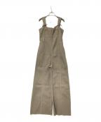 moussyマウジー）の古着「CORSET STRAP DENIM ジャンプスーツ」｜ベージュ
