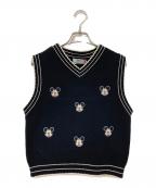 moussy×DISNEYマウジー×ディズニー）の古着「MD EMBROIDERY KNIT ベスト」｜ブラック