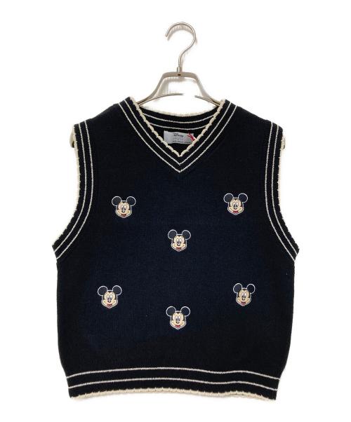 moussy（マウジー）moussy (マウジー) DISNEY (ディズニー) MD EMBROIDERY KNIT ベスト ブラック サイズ:F 未使用品の古着・服飾アイテム