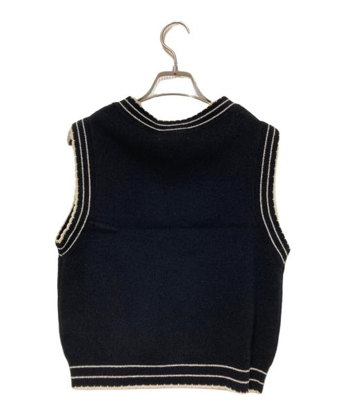 moussy（マウジー）moussy (マウジー) DISNEY (ディズニー) MD EMBROIDERY KNIT ベスト ブラック サイズ:F 未使用品の古着・服飾アイテム