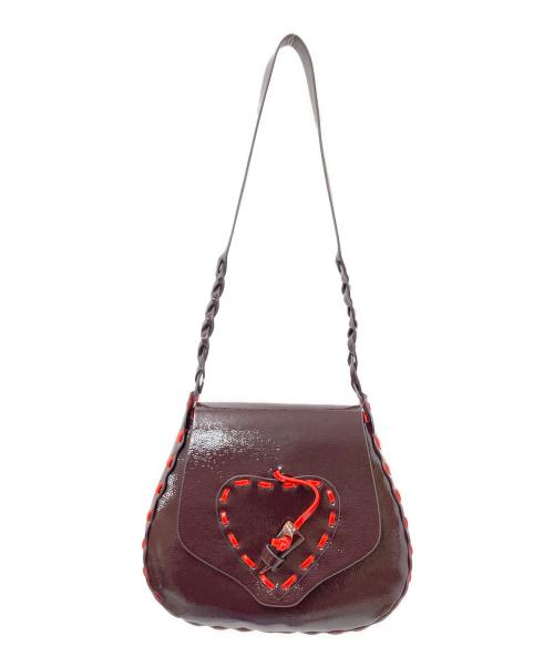 HEY! Mrs ROSE（ヘイ！ミセスローズ)）HEY! Mrs ROSE (ヘイ！ミセスローズ)) メタルステッチポシェット ボルドー サイズ:下記参照の古着・服飾アイテム