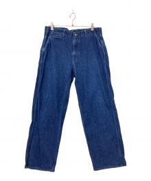 POST O'ALLS×WAREHOUSE（ポストオーバーオールズ×ウエアハウス）の古着「別注デニムワークパンツ」｜インディゴ