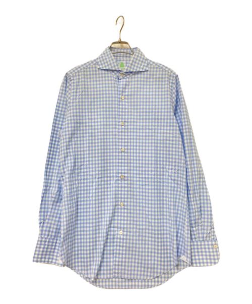 finemore（フィナモレ）finemore (フィナモレ) ギンガムチェックシャツ ブルー サイズ:15/38の古着・服飾アイテム