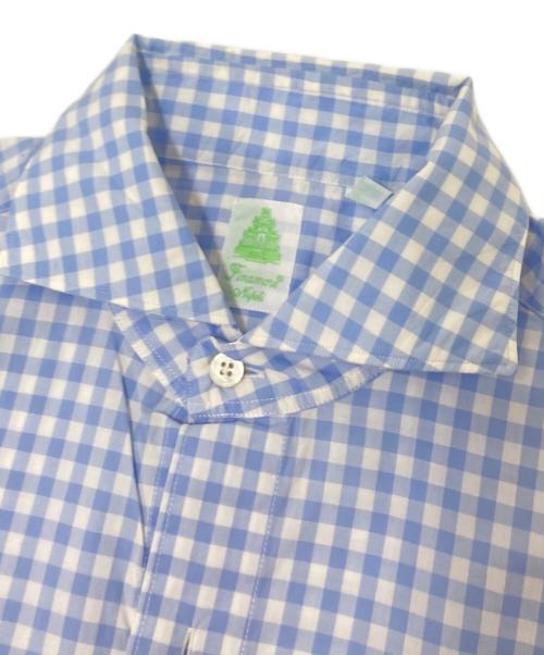 finemore（フィナモレ）finemore (フィナモレ) ギンガムチェックシャツ ブルー サイズ:15/38の古着・服飾アイテム