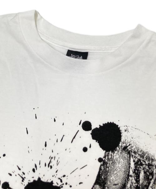 stussy（ステューシー）stussy (ステューシー) プリントTシャツ ホワイト×ブラック サイズ:Lの古着・服飾アイテム