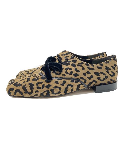 Le Talon GRISE（ル タロン グリーズ）Le Talon GRISE (ル タロン グリーズ) スクエアダブルレースアップフラット ベージュ サイズ:24.0㎝の古着・服飾アイテム