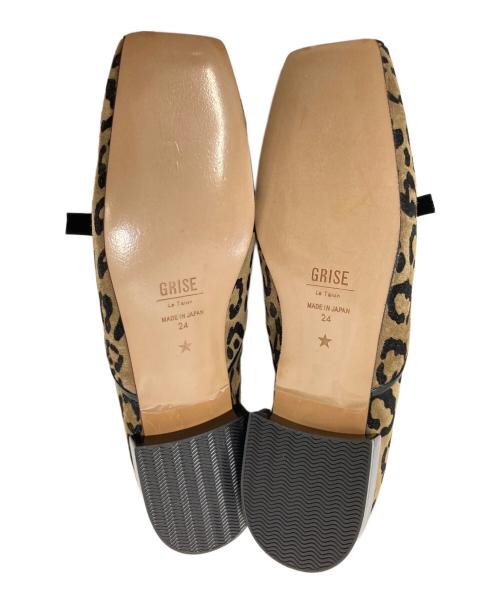 Le Talon GRISE（ル タロン グリーズ）Le Talon GRISE (ル タロン グリーズ) スクエアダブルレースアップフラット ベージュ サイズ:24.0㎝の古着・服飾アイテム