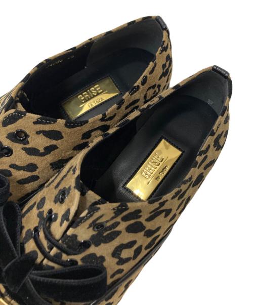 Le Talon GRISE（ル タロン グリーズ）Le Talon GRISE (ル タロン グリーズ) スクエアダブルレースアップフラット ベージュ サイズ:24.0㎝の古着・服飾アイテム