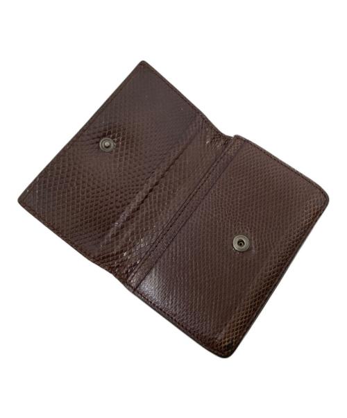 BOTTEGA VENETA（ボッテガベネタ）BOTTEGA VENETA (ボッテガベネタ) パイソン柄イントレチャートカードケース ブラウン サイズ:下記参照の古着・服飾アイテム