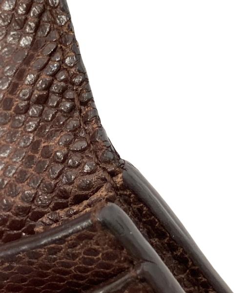 BOTTEGA VENETA（ボッテガベネタ）BOTTEGA VENETA (ボッテガベネタ) パイソン柄イントレチャートカードケース ブラウン サイズ:下記参照の古着・服飾アイテム