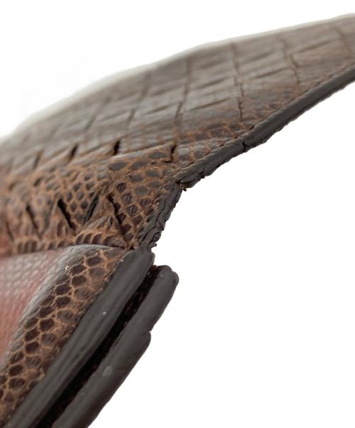 BOTTEGA VENETA（ボッテガベネタ）BOTTEGA VENETA (ボッテガベネタ) パイソン柄イントレチャートカードケース ブラウン サイズ:下記参照の古着・服飾アイテム