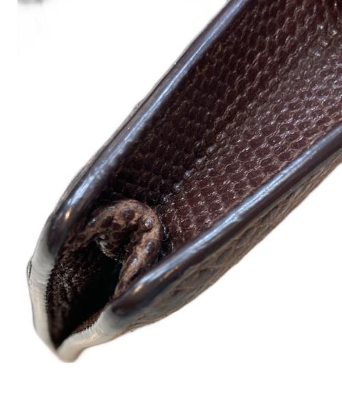 BOTTEGA VENETA（ボッテガベネタ）BOTTEGA VENETA (ボッテガベネタ) パイソン柄イントレチャートカードケース ブラウン サイズ:下記参照の古着・服飾アイテム