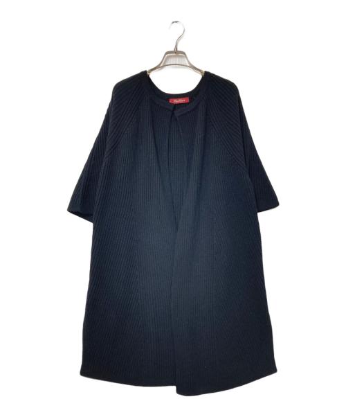 Max Mara Studio（マックスマーラ ストゥディオ）Max Mara Studio (マックスマーラ ストゥディオ) ハーフスリーブノーカラーニットコート ブラック サイズ:Sの古着・服飾アイテム