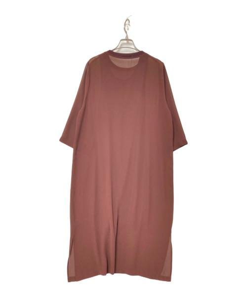 BEAUTY&YOUTH（ビューティーアンドユース）BEAUTY&YOUTH (ビューティーアンドユース) シフォンレイヤード8分袖ワンピース ボルドー サイズ:下記参照の古着・服飾アイテム