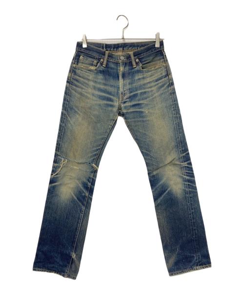 THE FLAT HEAD（ザ・フラットヘッド）THE FLAT HEAD (ザ・フラットヘッド) セルビッヂダメージデニムパンツ インディゴ サイズ:下記参照の古着・服飾アイテム